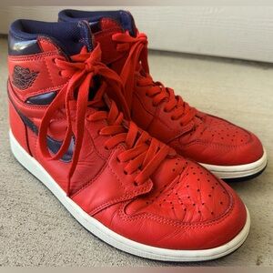Air Jordan 1 Retro David Letterman 2016 Red Blue Sneakers Men Size 9 Authentic